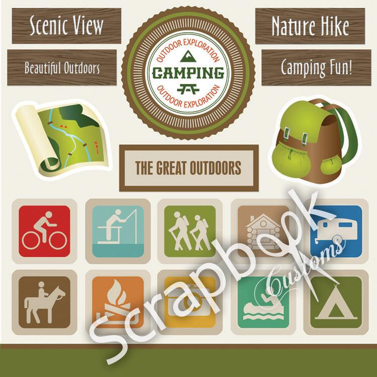 IMG_1103.jpg CAMPING SIGNS Stickers 12"X12" Scrapbook Customs - Image 1