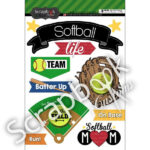 Scrapbook Customs SOFTBALL LIFE Doo Dads Stickers 11pc