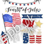 Scrapbook Customs Month Craft Stickers JULY Fourth Of 9pc