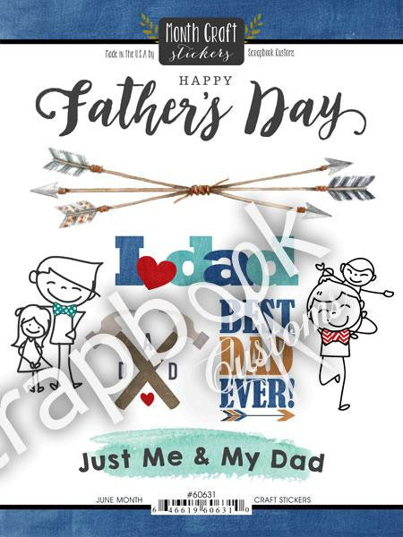 IMG_1130.jpg Scrapbook Customs Month Craft Stickers JUNE Father’s Day 8pc - Image 1