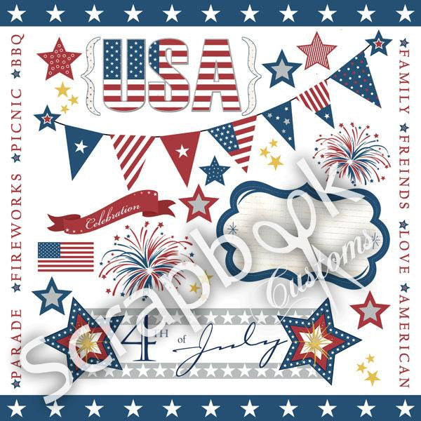 IMG_1131.jpg PATRIOTIC 12x12 Stickers 34pc - Image 1