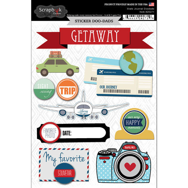 IMG_1135.jpg GETAWAY STATE JOURNAL Doo Dads Stickers 10pc - Image 1