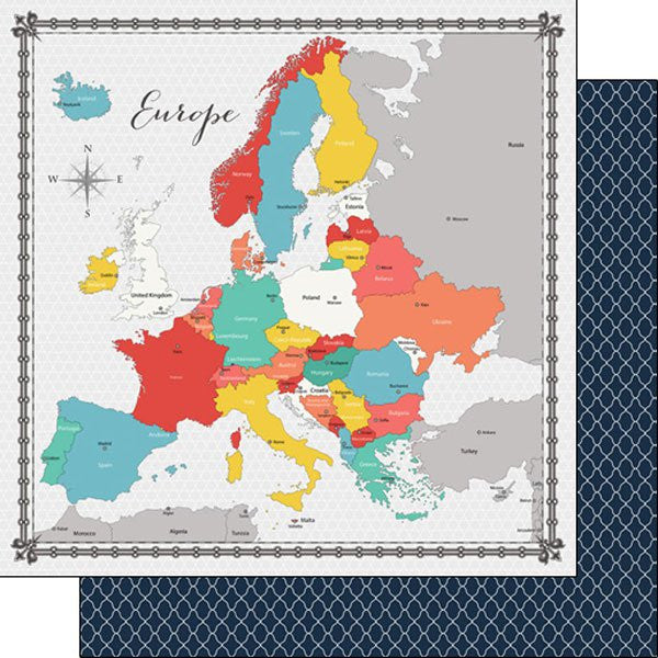 IMG_1331.jpg EUROPE MEMORIES MAP 12X12 Paper Scrapbook Customs - Image 1
