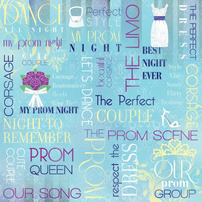 IMG_1481.jpg Karen Foster MY PROM NIGHT COLLAGE 12"X12" Paper Sheet - Image 1