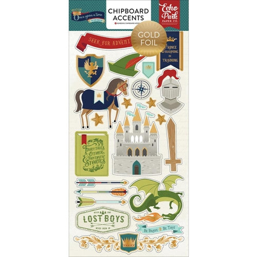 IMG_1793.jpg Echo Park ONCE UPON A TIME BOY CHIPBOARD Accents Sticker 22pc - Image 1