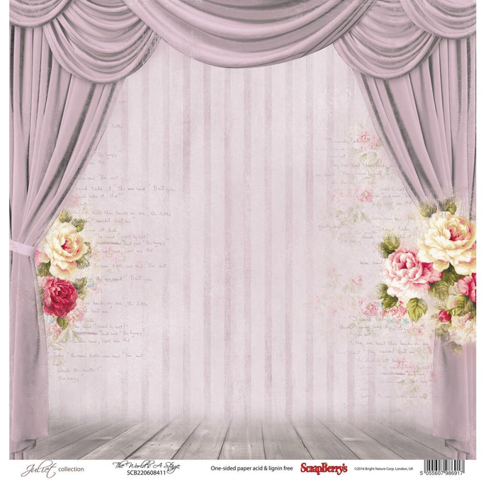 IMG_1989.jpg Scrapberrys Juliet Collection THE WORLDS A STAGE 12"X12" Paper - Image 1