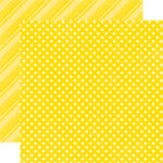 Echo Park Dots & Stripes LEMON 12"X12" Scrapbook Paper