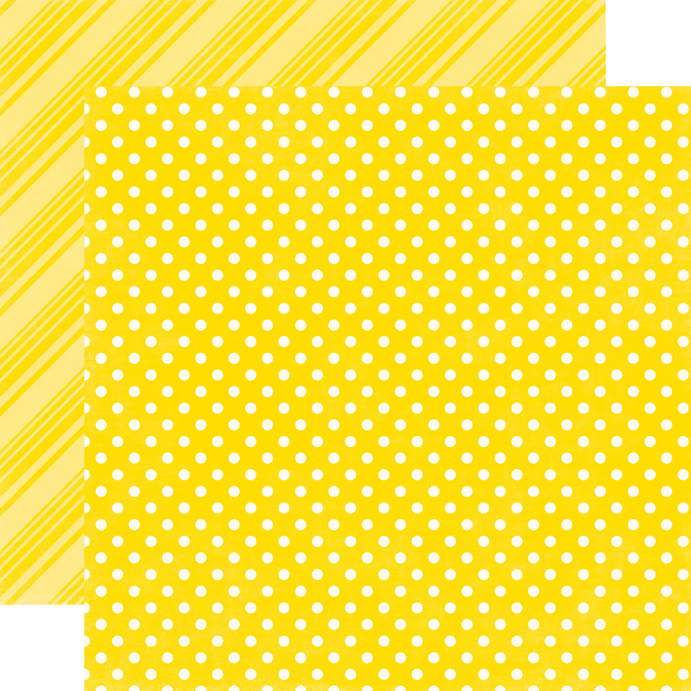 IMG_2010.jpg Echo Park Dots & Stripes LEMON 12"X12" Scrapbook Paper - Image 1