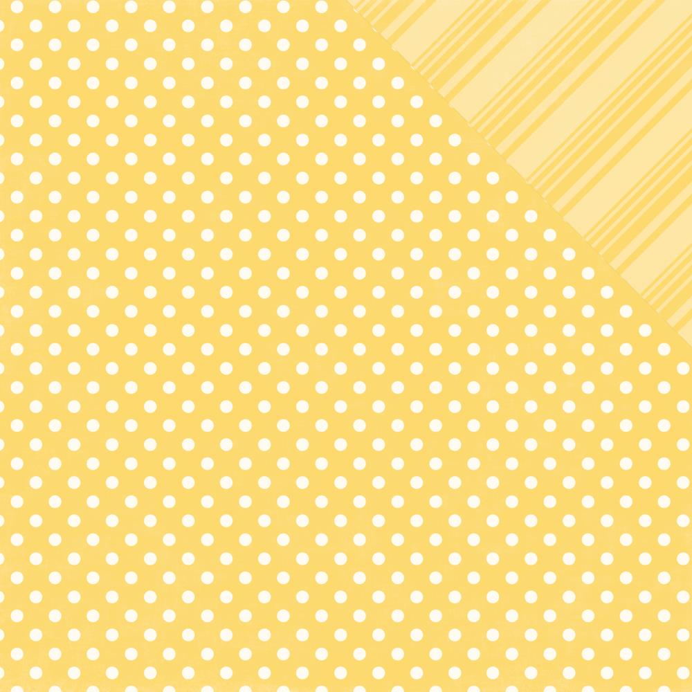 IMG_2011.jpg Echo Park Dots & Stripes CANARY 12"X12" Scrapbook Paper - Image 1