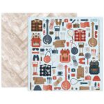 American Crafts Pink Paislee OUTFITTERS PAPER #5 12"X12" Paper