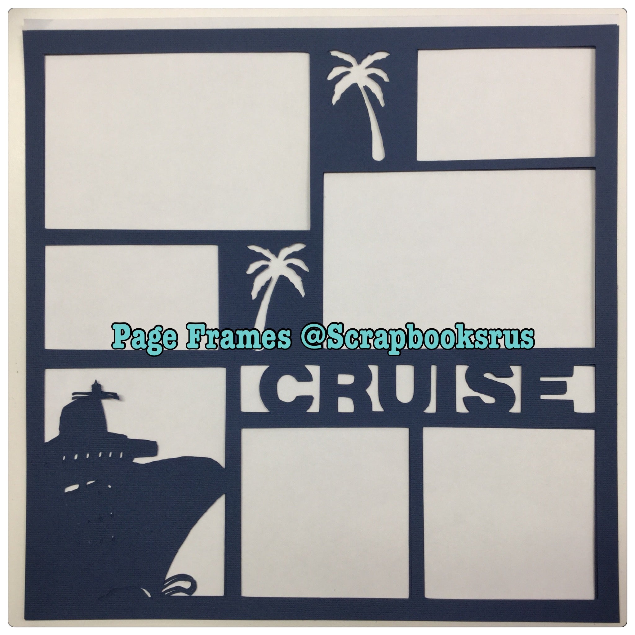 IMG_2251.jpg Page Frame CRUISE SHIP Denim 12"x12" Scrapbook #Overlay - Image 1
