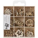 Kaisercraft Lucky Dip LIFE'S A BEACH Wooden Flourishes 45pc