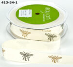 May Arts 3/4" IVORY CANVAS PRINT RIBBON 1 yard yd - Image 2
