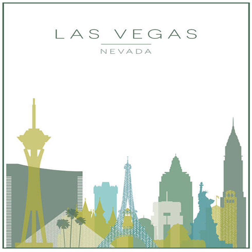 Las_Vegas_Wall_Greens.jpg Las Vegas Nevada Green Art 12"X12 Scrapbook Paper - Image 1