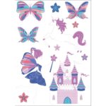 Kaisercraft Printed Chipboard MAGIC HAPPENS Fairy Unicorn Castle