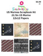 Scrapbook Customs 6pc MARINES SCRAPBOOK KIT 12"X12" Papers 1C