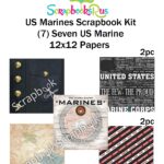 US MARINES 12x12” Military Scrapbook Kit 1A