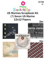 US MARINES 12x12” Military Scrapbook Kit 1A