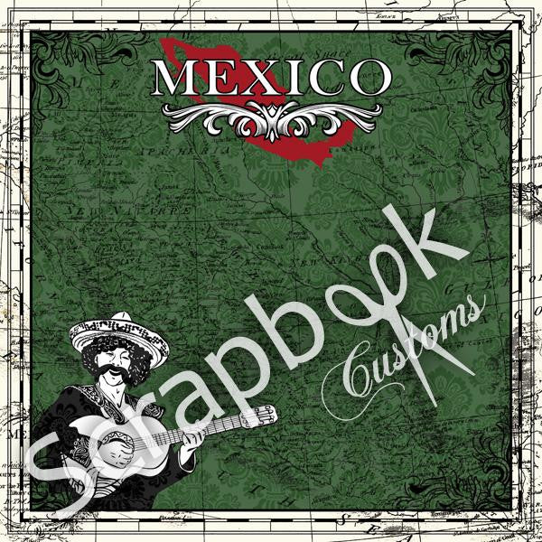 Mexico_Sightseeing_Paper.jpg Mexico 12"X12" Mexico Sightseeing Travel Scrapbook Paper - Image 1