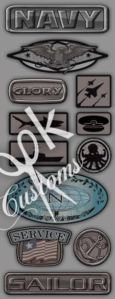 US NAVY 12"x12” Scrapbook 1B Paper Sticker 12pc Kit - Image 7