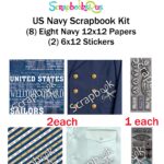 US NAVY 12"x12” Scrapbook 1B Paper Sticker 12pc Kit