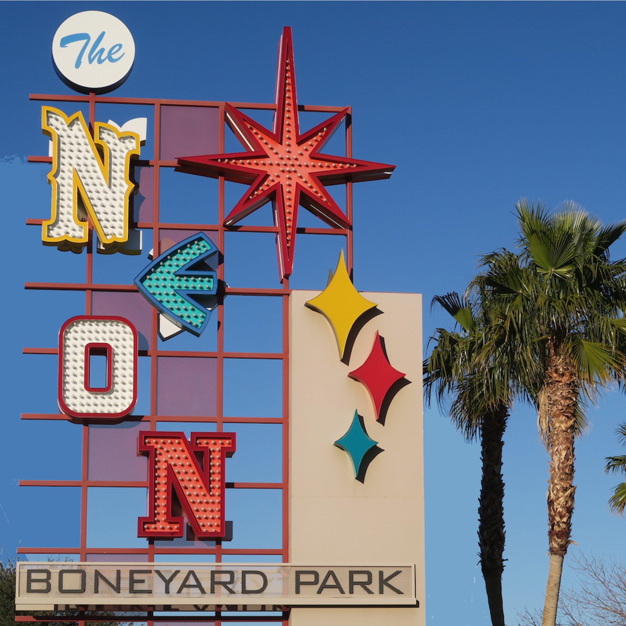Neon_Boneyard_Sign.jpg Las Vegas Neon Museum BONEYARD SIGN 12”X12” Scrapbook Paper - Image 1