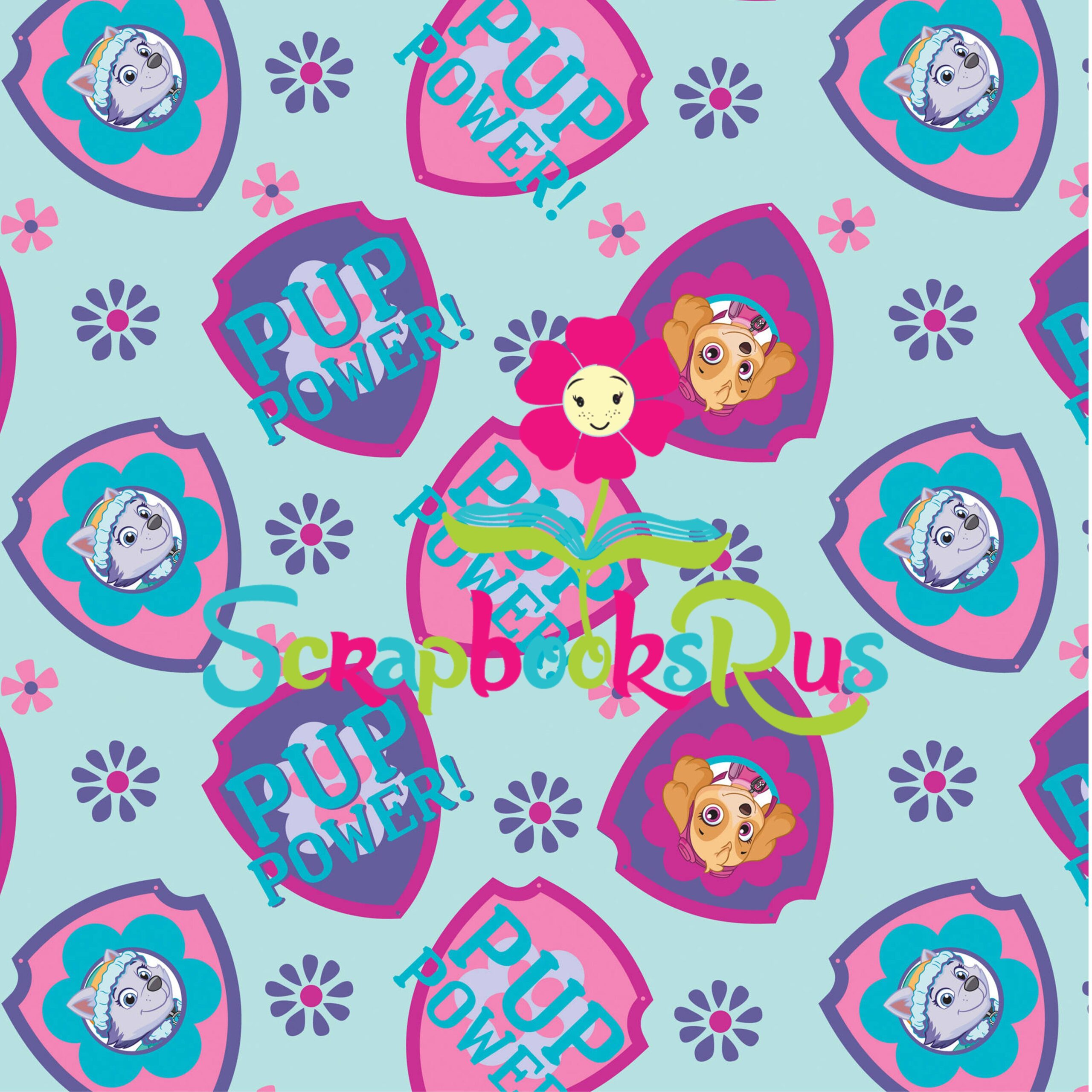 Paw_Patrol_Pup_Power_Scrapbooksrus.jpg Paw Patrol PUP POWER 12"x12" Scrapbook Paper - Image 1