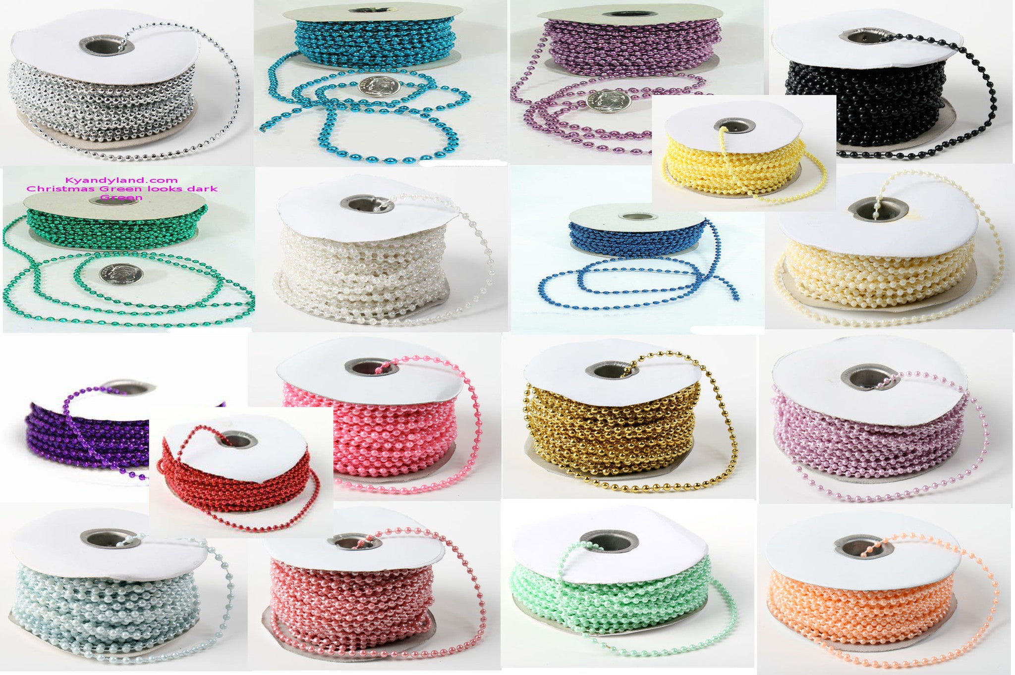 Plastic_Pearl_Beads_set.jpg RIBBON BEADS Beaded Trim String - Image 1