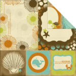 Kaisercraft ROCK POOL WAVES 12X12 Scrapbook Beach Paper 1 Sheet