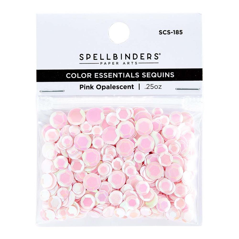 SCS185.jpg Spellbinders Opalescent SEQUINS PINK Color Essentials .25oz 3 sizes - Image 1
