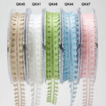 May Arts 3/4" SHEER DAISY EDGE RIBBON Trim 1 yard yd