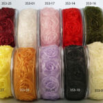 May Arts 1.5" SHEER ROSETTE RIBBON Flower Trim 1 yard yd