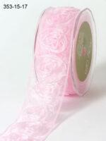 May Arts 1.5" SHEER ROSETTE RIBBON Flower Trim 1 yard yd - Image 8