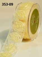 May Arts 1.5" SHEER ROSETTE RIBBON Flower Trim 1 yard yd - Image 3