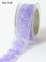 May Arts 1.5" SHEER ROSETTE RIBBON Flower Trim 1 yard yd - Image 4