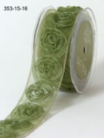 May Arts 1.5" SHEER ROSETTE RIBBON Flower Trim 1 yard yd - Image 6