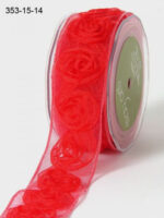 May Arts 1.5" SHEER ROSETTE RIBBON Flower Trim 1 yard yd - Image 9