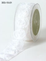May Arts 1.5" SHEER ROSETTE RIBBON Flower Trim 1 yard yd - Image 10