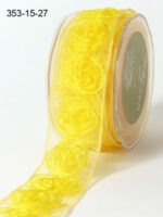 May Arts 1.5" SHEER ROSETTE RIBBON Flower Trim 1 yard yd - Image 11