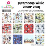 Scrapbooksrus STEAMBOAT WILLIE 12pc 12"X12" Scrapbook Paper Pack