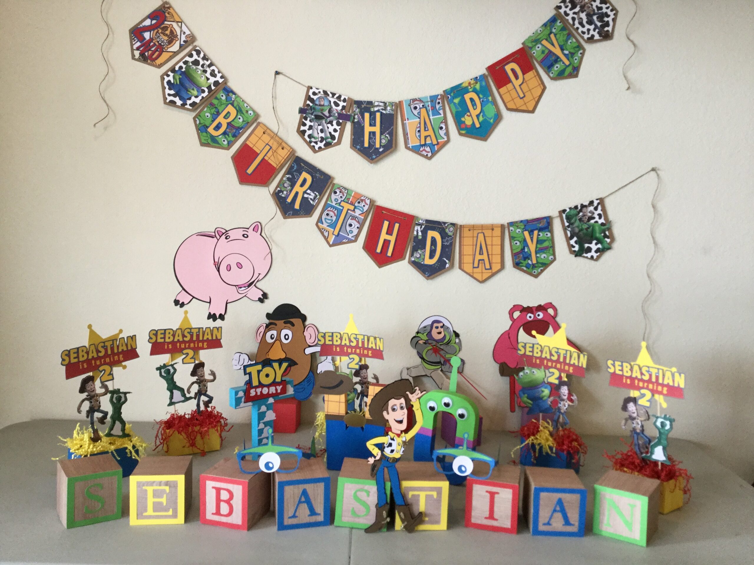 ToyStoryPartySetupScrapbooksrus.jpg Toy Story Birthday Party Custom Package - Image 1