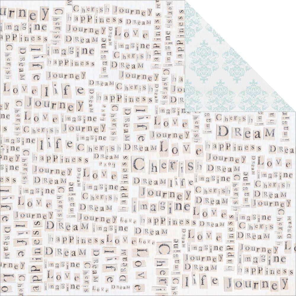 True_Romance_First_Sight.jpg Kaisercraft TRUE ROMANCE 12"X12" Scrapbook Cardstock Sheet - Image 1