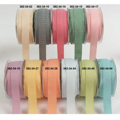 Twill_Chevron_Set.jpg May Arts 3/4" Twill CHEVRON STRIPES RIBBON 1 yard yd - Image 1