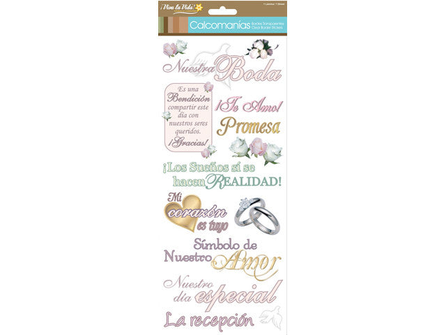 Viva_La_Vida_our_wedding.jpg Viva la Vida NUESTRA BODA Clear Spanish Wedding Stickers 6x12 - Image 1