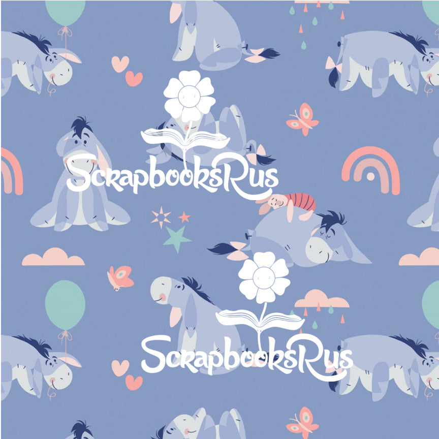 WinniethePoohClassicEeyoreEnjoyLittleThingsScrapbooksrus.jpg Winnie the Pooh EEYORE ENJOY THE LITTLE THINGS 12"X12" Scrapbook Paper - Image 1