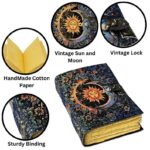 Soft Leather Journal NEON SUN & MOON Spell Book Blank A7 - Image 3