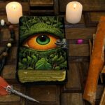Soft Leather Journal Grimoire TAROT EYE Blank Book of Shadows A7 - Image 5
