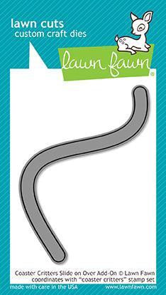 image_031eaa2a-5725-4ad8-87aa-7e9cd6ff1998.jpg Lawn Fawn Cuts Coaster Critters SLIDE ON OVER ADD-ON Metal Craft Die - Image 1