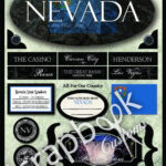 NEVADA Scrapbook Customs TRAVEL 10"X 7" Stickers 19 pc LV