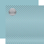 Echo Park BLUEBELL Silver Dot 12"X12" FOILED Paper